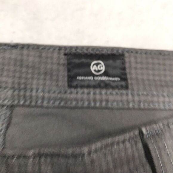 ADRIANO GOLDSCHIED Everett Jean Men 36x32 Olive Green Glen Check Slim Straight - Picture 8 of 15